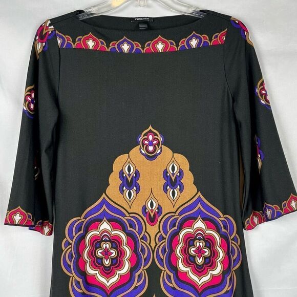 Forever Printed Shift MIDI Dress - Picture 3 of 10